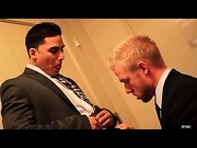 Two muscle hunks hard fucking and sucking each other